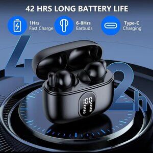 Earbuds Wireless Bluetooth 5.4 42H Play LED Display Touch iOS Android PC HI-FI